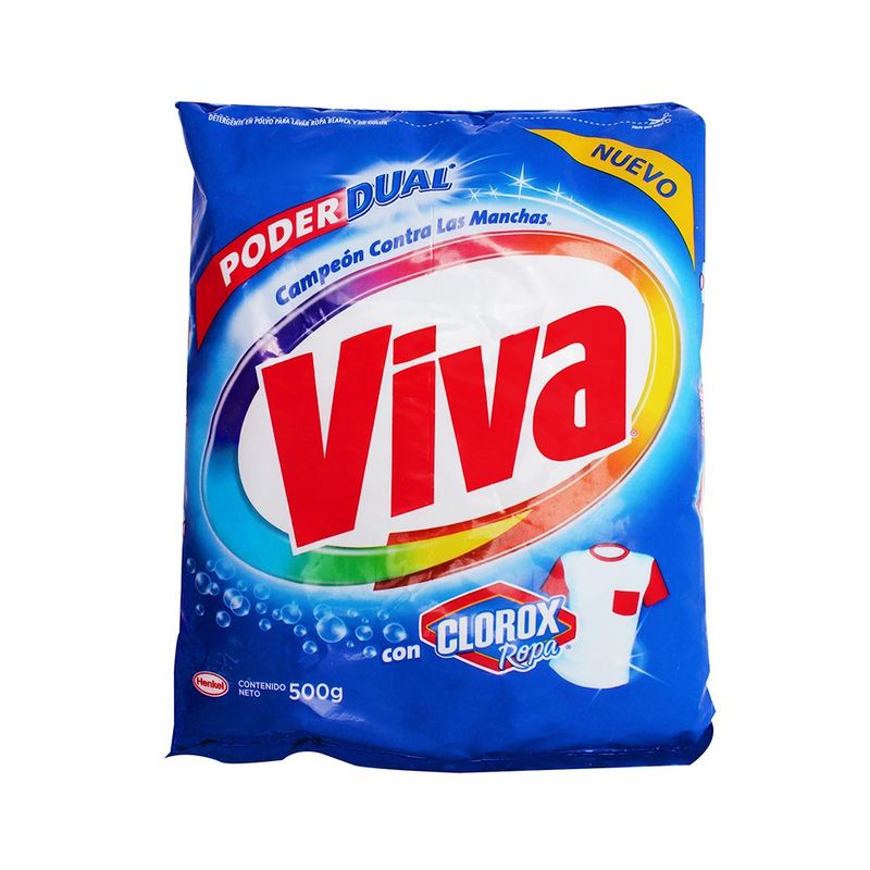 Detergente Viva Poder Dual con Clorox en Polvo 500gr