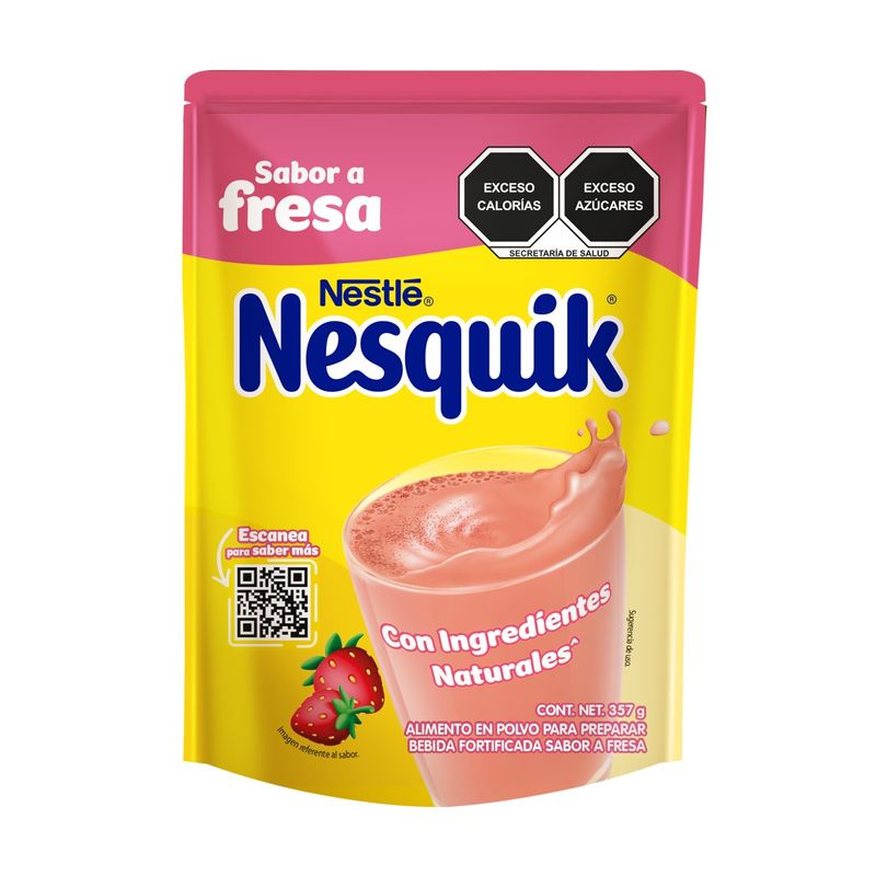 Fresa Nesquik Nestlé en Polvo Bolsa 357gr