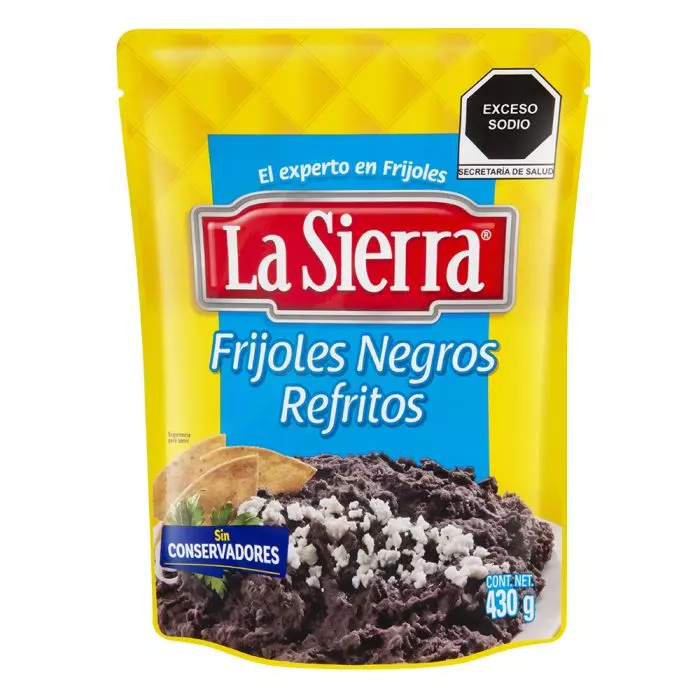 Frijoles La Sierra Negros Refritos Bolsa 430gr