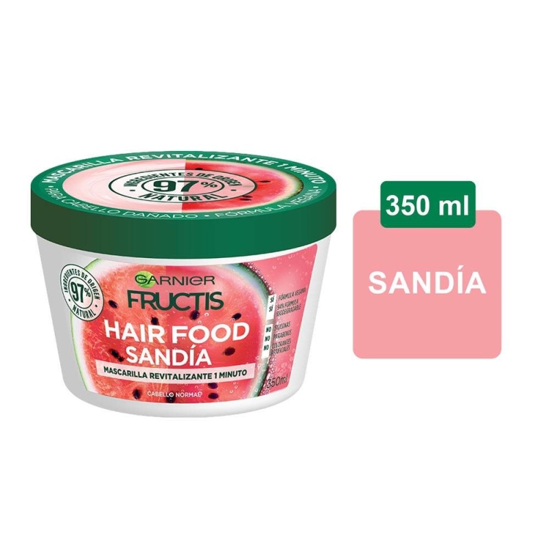 Mascarilla Revitalizante para Cabello Fructis Garnier Hair Food Sandía 350ml