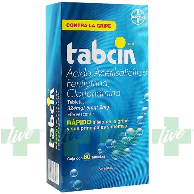 Medicamento Tabcin Efervescente Contra la Gripe 60pz