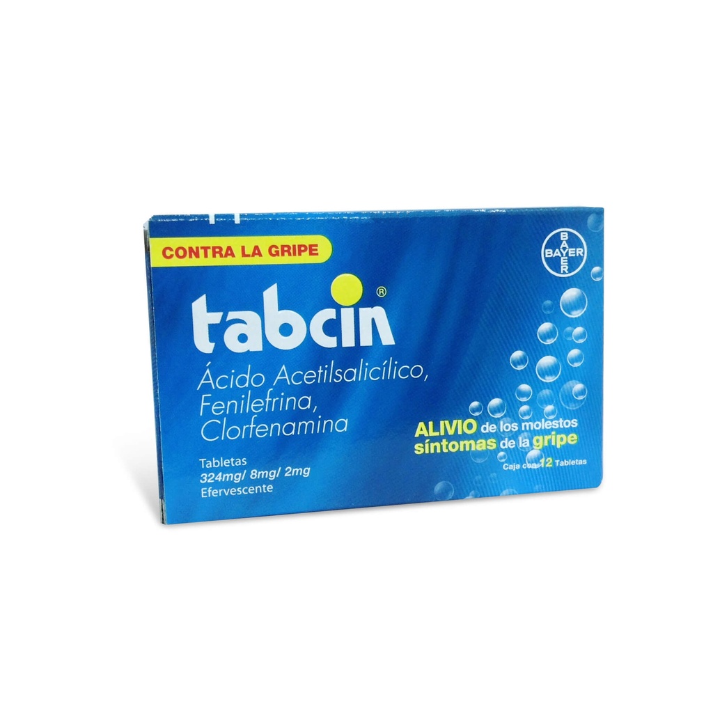 Medicamento Tabletas Tabcin Efervescente Alivio de gripe 1pz