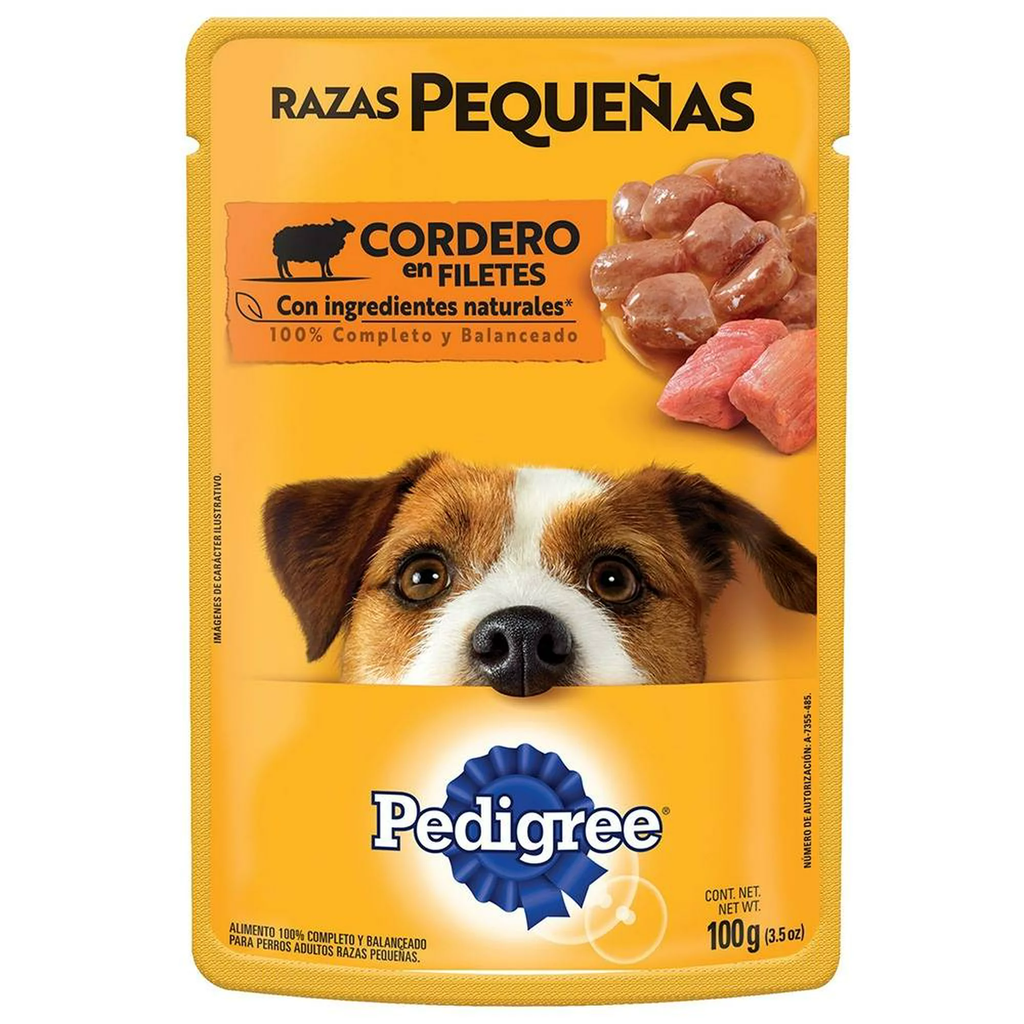 Alimento para Perro Pedigree Razas Pequeñas Cordero en Filetes 100gr