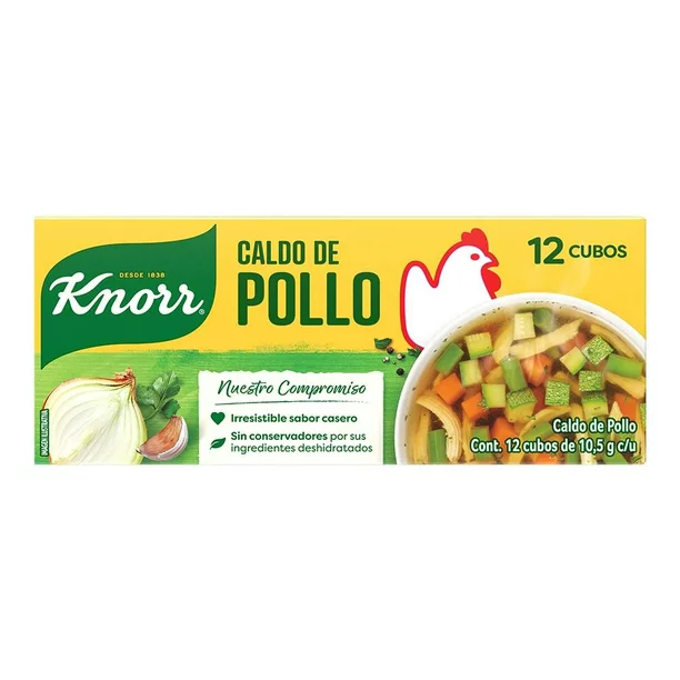 Caldo de Pollo Knorr Suiza Cubo 10.5gr 12pz