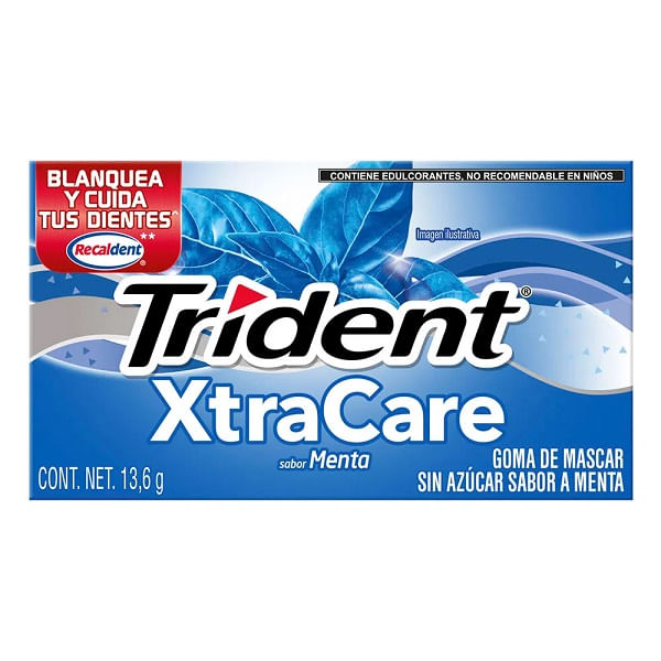 Chicle Trident XtraCare Menta 13.6gr