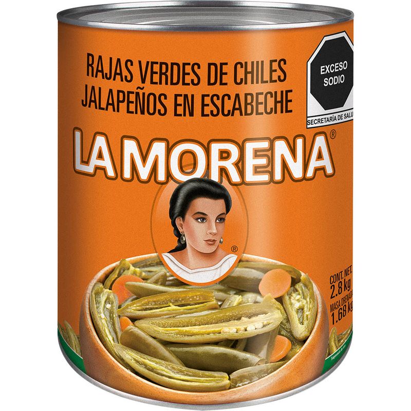 Chiles Rajas La Morena en Escabeche 2.8kg