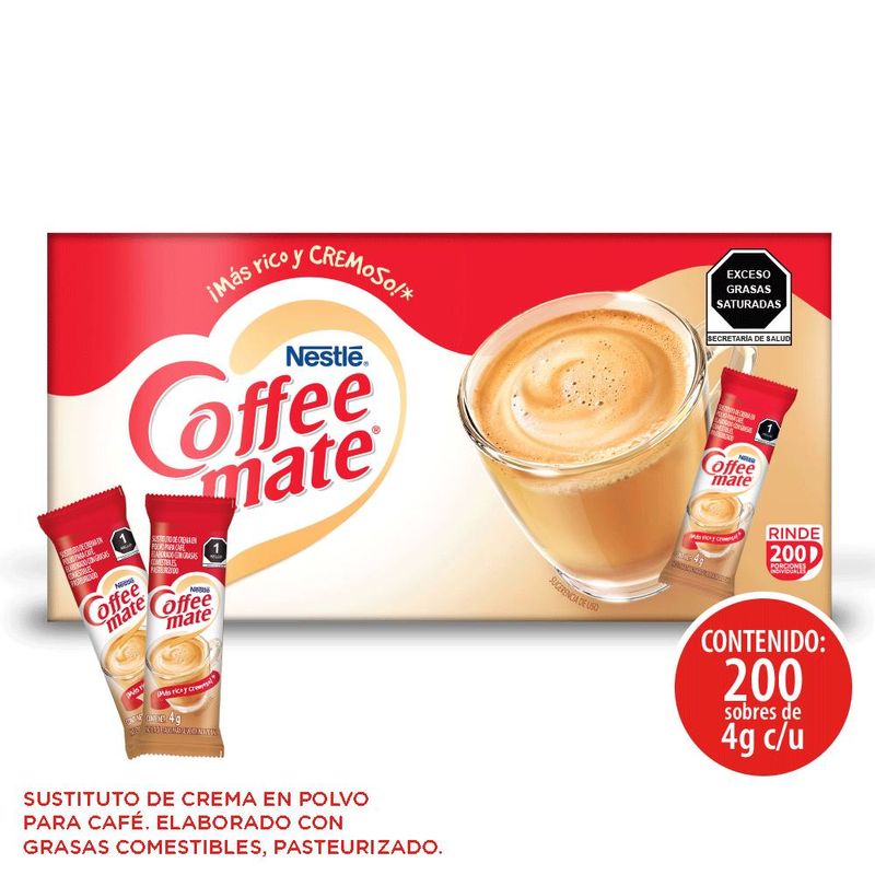 Crema Coffee Mate Nestlé para Café en Polvo 4gr 200pz