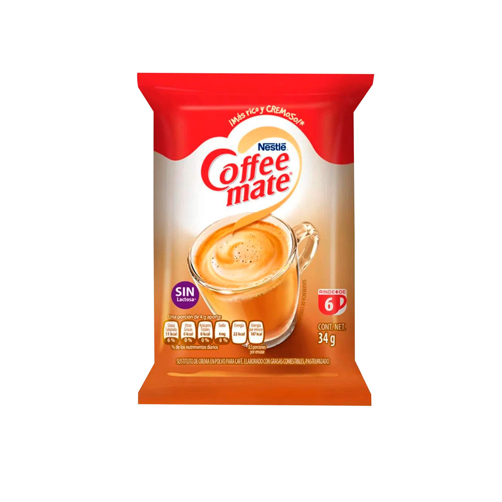 Crema Coffee Mate Nestlé para Café en Polvo Sobre 34gr