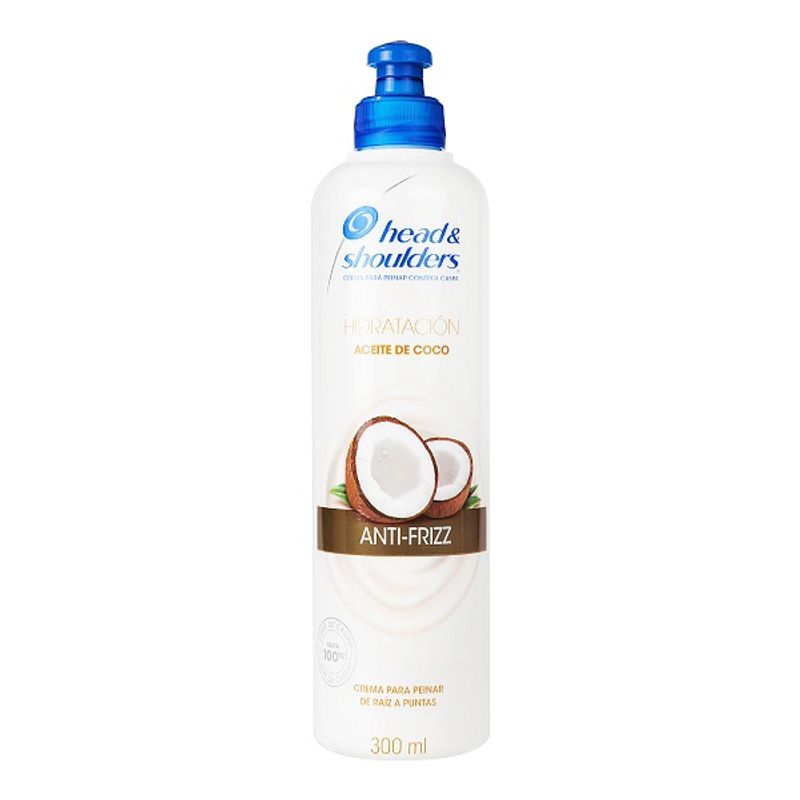 Crema para Peinar Head&Shoulders Hidratación Aceite de Coco Anti-Friz Rizos Extra Definidos Efecto Mojado 300ml