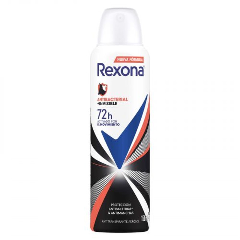 Desodorante Rexona Antibacterial Invisible en Aerosol 150ml