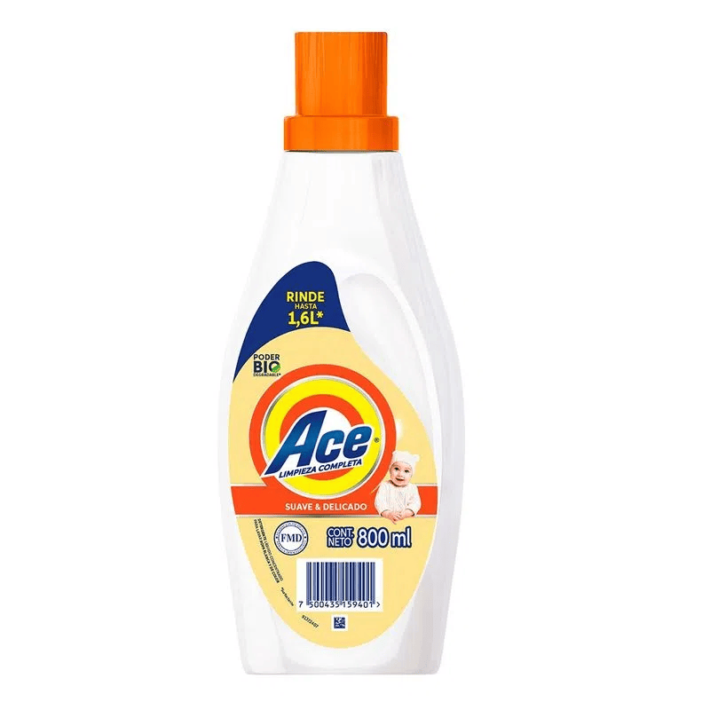 Detergente Ace Suave y Delicado Líquido 800ml