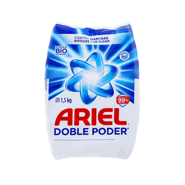 Detergente Ariel Doble Poder en Polvo 1.5kg