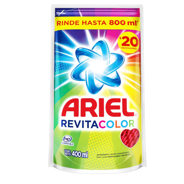 Detergente Ariel Revitacolor Líquido 400ml