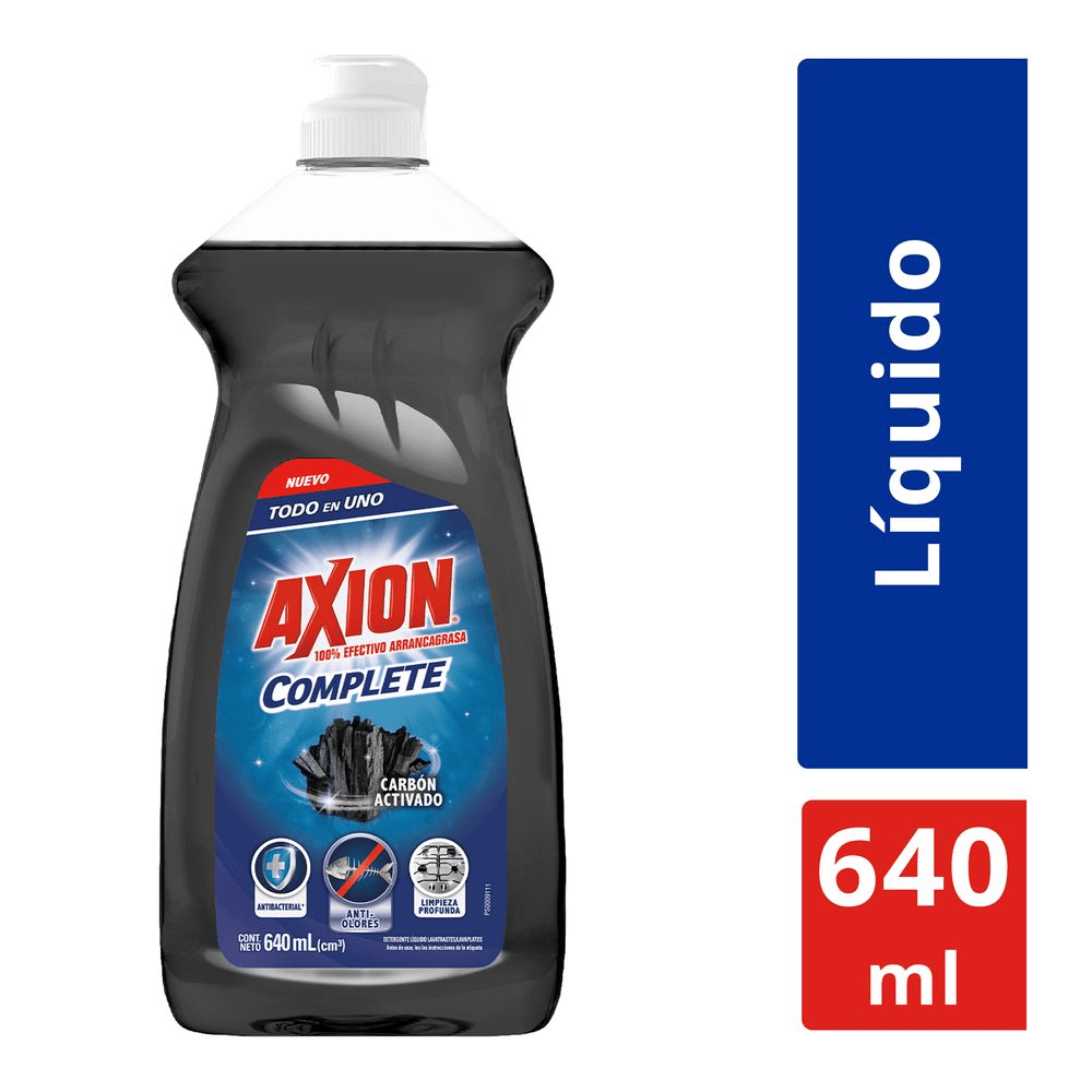 Detergente Axion Complete Carbón Activado Líquido 640ml