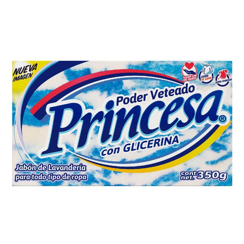 Detergente Princesa Poder Veteado en Barra 350gr