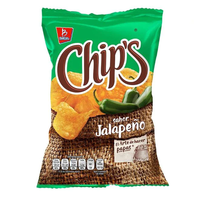 Papas Fritas Chips Barcel Jalapeño 50gr