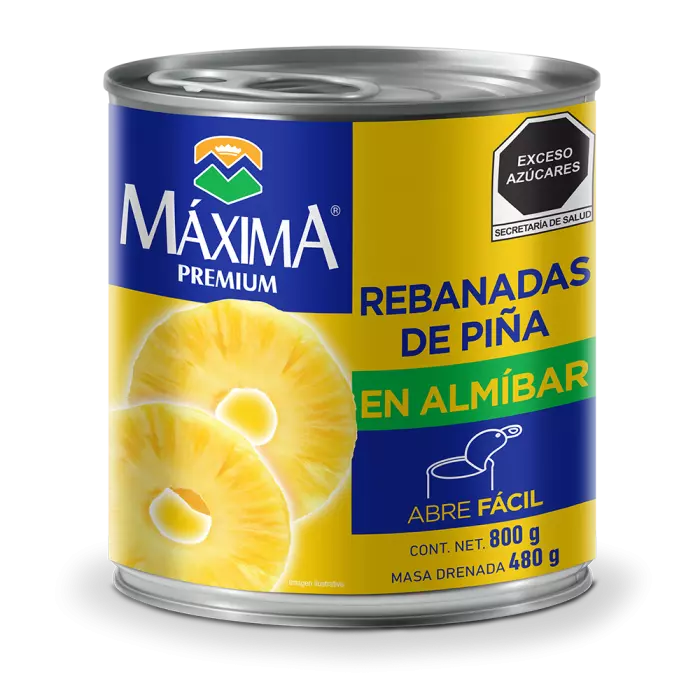 Piña Máxima Premium en Almíbar Rebanadas 800gr
