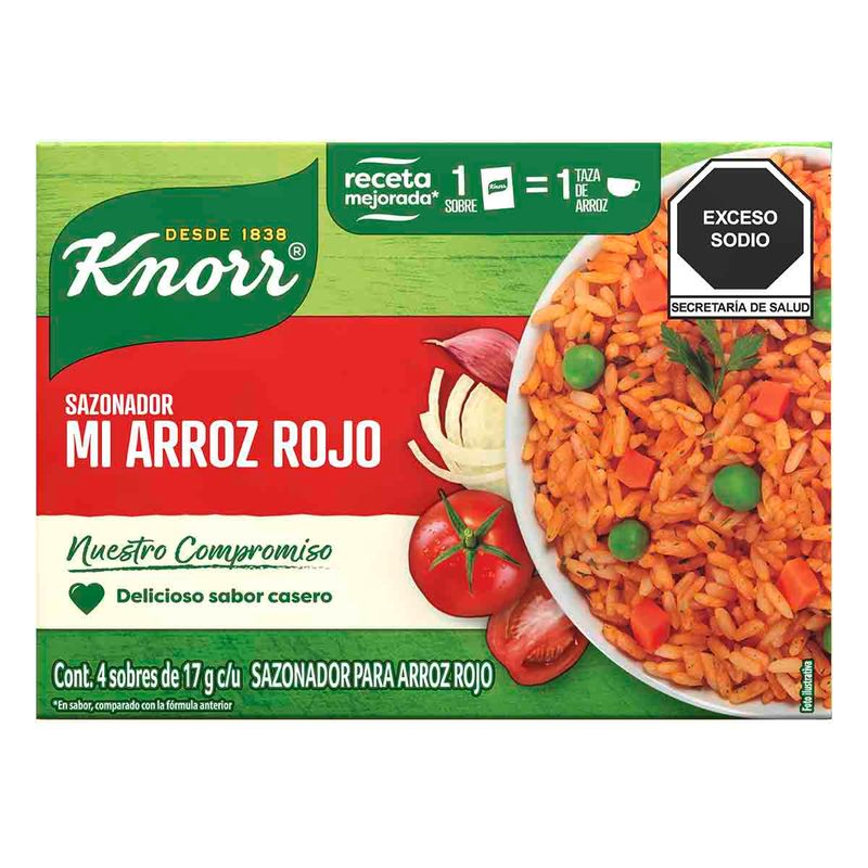 Sazonador mi Arroz Rojo Knorr 4pz