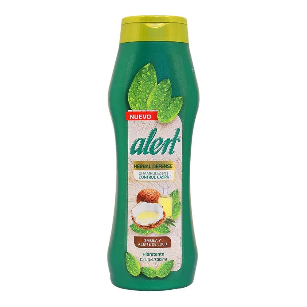 Shampoo Alert Herbal Defense Sábila y Aceite de Coco Hidratante Control Caspa 700ml