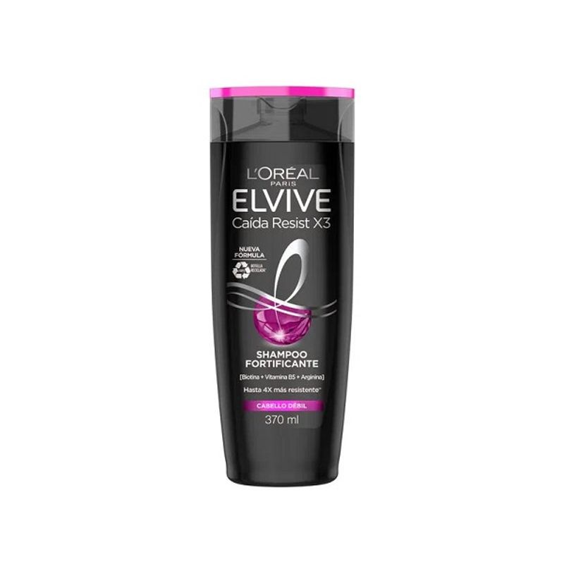 Shampoo Elvive L´oréal Paris Caída Resist X3 Fortificante Biotina + Vitamina B5 + Arginina Cabello Débil 370ml