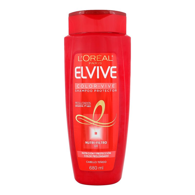 Shampoo Elvive L´oréal Paris Color Vive Protector Filtro UV + Peonía Roja Cabello Teñido 680ml