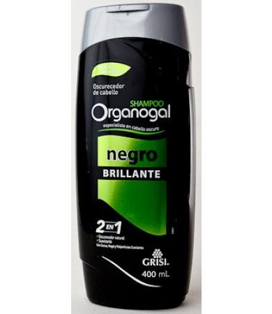 Shampoo Grisi Organogal Negro Brillante 2 en 1 400ml