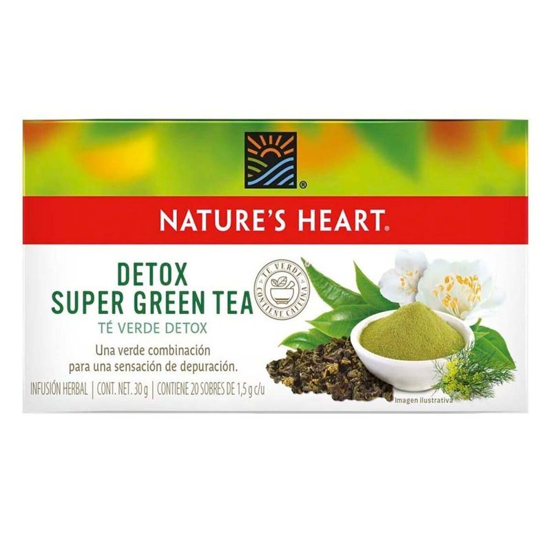 Té Nature's Heart Verde Detox 1.5gr 20pz