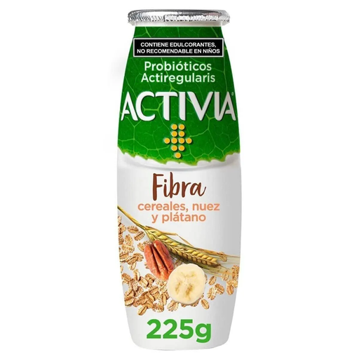 [ACTIVIA CEREALES, NUEZ, PLATANO 225GR] Yoghurt Activia Bebible Danone Cereales Nuez Platano 225gr