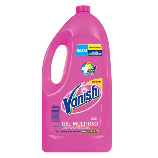 [VANISH QUITAMANCHAS GEL SIN CLORO 420ML] Detergente Vanish Quitamanchas en Gel sin Cloro 420ml
