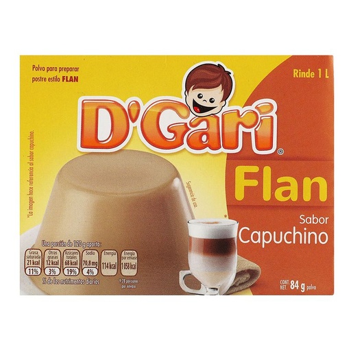 [D'GARI CAPUCHINO 84GR] Flan D'Gari Capuchino en Polvo 84gr