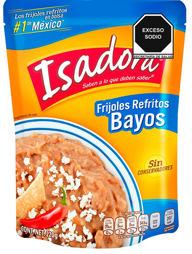 [ISADORA BAYOS REFR 220GR] Frijoles Isadora Bayos Refritos Bolsa 220gr