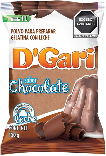 [D'GARI CHOC 120GR] Gelatina D'Gari Chocolate en Polvo para Leche 120gr