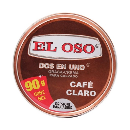 [OSO GRASA-CREM CAFÉ 90GR] Grasa - Crema El Oso Claro para Calzado Color Café 90gr