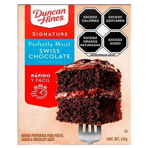 [HARINA DUNCAN HINES P/PASTEL CHOCOLATE SUIZO 432GR] Harina Duncan Hines para Preparar Pastel Chocolate Suizo 432gr