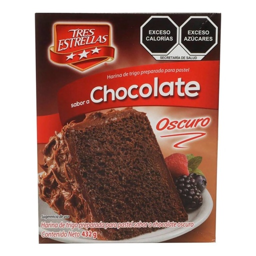 [TRES ESTRELLAS CHOC OSCURO 500GR] Harina Sorpresa Tres Estrellas para Preparar Pastel Chocolate Oscuro 500gr