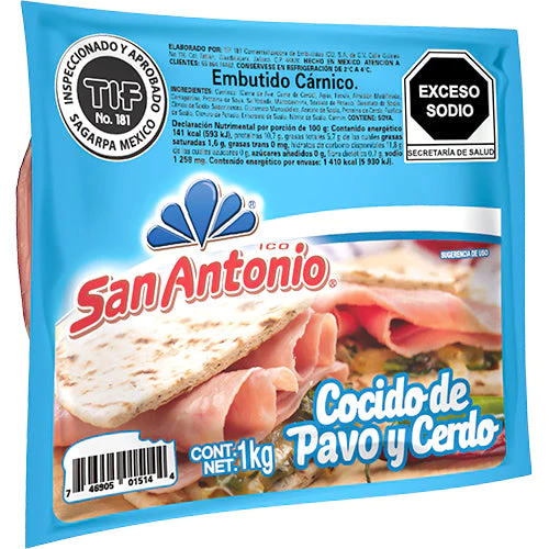 [JAMÓN DE PAVO SAN ANTONIO 1KG] Jamón de Pavo San Antonio 1kg