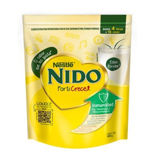 [NIDO FORTI 480GR] Leche Nido Forti Crece Nestlé en Polvo 480gr