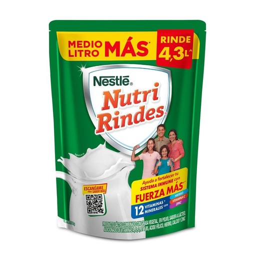 [NUTRI RINDES 520GR] Leche Nutri Rindes Nestlé Bolsa en Polvo 520gr