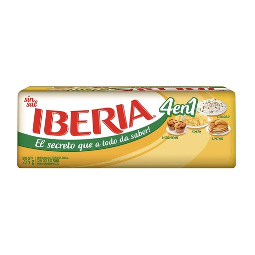 [IBERIA 225GR] Margarina Iberia sin Sal 225gr