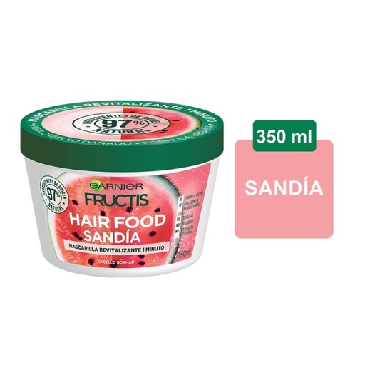 [MASCARILLA FRUCTIS GARNIER HAIR SANDÍA 350ML] Mascarilla Revitalizante para Cabello Fructis Garnier Hair Food Sandía 350ml