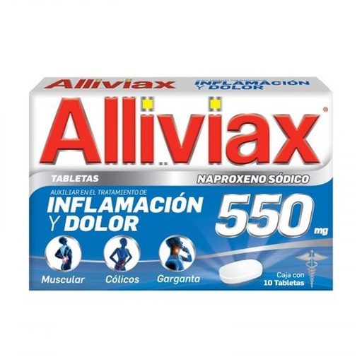 [ALLIVIAX 550MG 10PZ] Medicamento Alliviax Inflamación 10pz