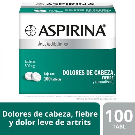[ASPIRINA 100PZ] Medicamento Aspirina 100pz