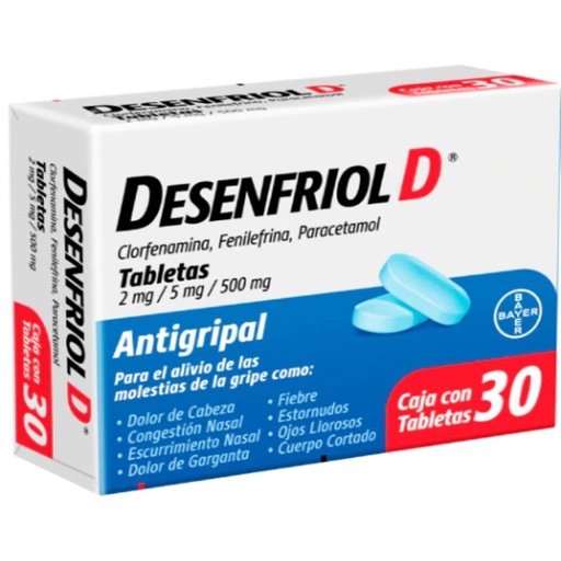 [DESENFRIOL D 30PZ] Medicamento Desenfriol D 30pz