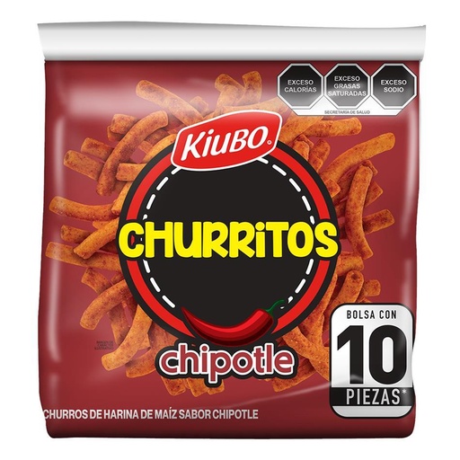 [KIUBO CHURRITOS CHIPOTLE 10PZ] Botana Kiubo Churritos Chipotle 10pz