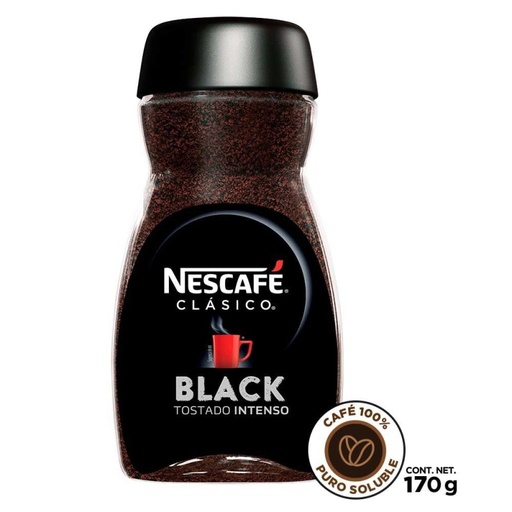 [NESCAFÉ ClÁSICO BLACK 170GR] Café Soluble Nescafé Clásico Black Tostado Intenso 170gr