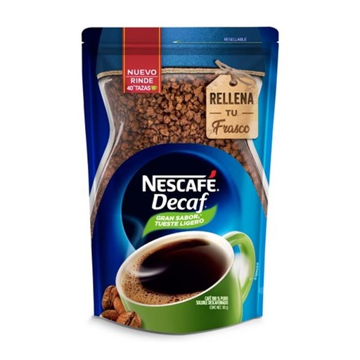 [SOLUBLE NES DECAF 80GR] Café Soluble Nescafé Decaf Bolsa 80gr