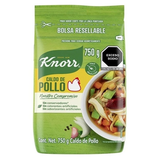 [KNORR POLVO 750GR] Caldo de Pollo Knorr en Polvo 750gr