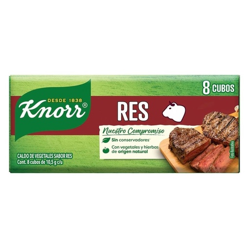 [KNORR RES 8PZ] Caldo de Res Knorr Cubo 10.5gr 8pz