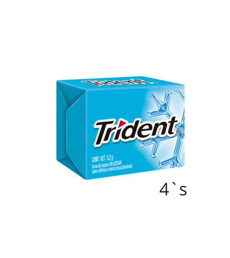 [TRIDENT FRESHMINT 4'S] Chicle Trident Freshmint 4's 1pz