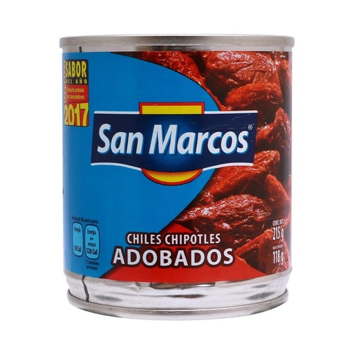 [SAN MARCOS CHIPOTLES 215GR] Chiles Chipotles San Marcos Adobados 215gr